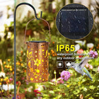 4 Pack Solar Lanterns Outdoor Waterproof Hummingbirds Birthday Gifts for Women Mom Grandma Garden Decor Hanging LED Decorative Light for Patio Yard Lawn Gardening Gifts