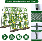 U-Shape Cucumber Trellis for Raised Bed - 47"x47"x22" Metal Garden Trellis with Net & Clips | Rust-Proof Plant Support for Cucumber, Tomato, Peas | Heavy-Duty Outdoor Climbing Plants Trellis