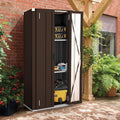 AECOJOY Outdoor Storage Cabinet Waterproof with Adjustable Shelves, Vertical Tall Garden Outdoor Cabinet, Sheds & Outdoor Storage Clearance Cabinet Weatherproof for Outside in Brown