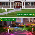 Solar Outdoor Lights, 15 Pack Solar Pathway Lights Outdoor Waterproof, Stake Lighting for Garden Yard Path Walkway Driveway Patio Lawn Decor,Color Changing