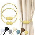 Hion Magnetic Curtain Tiebacks Golden 2pcs, Curtain Tiebacks Buckles Holdbacks Holders Hooks Clip for Home Bedroom Office Decorative Curtain