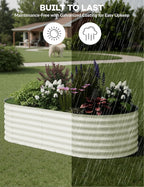 GarveeLife 2 Pcs Raised Garden Beds Outdoor 6x3x2 ft - Galvanized Steel Planter Box for Vegetables, Flowers, Rust-Resistant, Easy Assembly Raised Beds, Durable Planters for Outdoor Plants, Beige