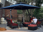 PURPLE LEAF 9' X 12' Patio Umbrella Outdoor Rectangle Umbrella Large Cantilever Umbrella Windproof Offset Heavy Duty Sun for Garden Deck Pool Patio, Navy Blue