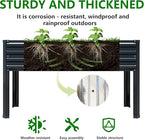 Galvanized Raised Garden Bed with Legs,48×24×30in Elevated Planter Box for Backyard,Garden, Patio, Balcony, 350lb Capacity,Planters for Outdoor Plants,Black