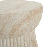 Christopher Knight Home Dila Patio Side Table, Lightweight Concrete End Table, Small Coffee Table, Garden Stool, Decorative Accent Table, Round Table Top, Side Table for Poolside Balcony, Travertine