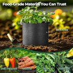 T4U 7 Gallon Grow Bags, Upgrade Grow Bags with Handles, Heavy Duty Thickened Nonwoven Fabric Pots, 7 Gallon Pots for Plants, Bell Pepper, Chili, Carrot, Kale (10 Pack)