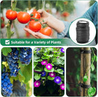 Decoroca Soft Plant Ties for Support - 65.6' Reusable Waterproof Plant Wire, Garden Twist, Office Organization and Decoration Binding（3pcs/Black）