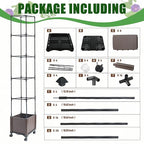 Raised Garden Bed Planter Box with Trellis, 74" Self-Watering Tomato Planters for Climbing Plants Vine Flowers Outdoor Patio, Tomatoes Cage with Wheels, 1Pack