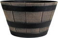The HC Companies Whiskey Barrel Planter - Faux Wooden Finish Flower Planter Pot - Decorative Garden Pots - Indoor & Outdoor Resin Planters - Weather-Resistant Planting Pots (16" Dark Oak, Pack of 1)