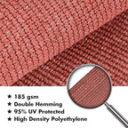 KANAGAWA Sun Shade Sail Curved 24'X24' Rust Red Rectangle Outdoor Shade Cover UV Blovk Canopy for Patio Garden Backyard Heavy Duty Permeable 185GSM (We Make Custom Size)