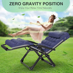 Suteck Oversized Zero Gravity Chair,33In XXL Lounge Chair w/Removable Cushion&Headrest, Reclining Camping Chair w/Upgraded Lock and Footrest, Reclining Patio Chairs Recliner for Indoor Outdoor,500LB