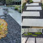 45LB Polished Black Pebbles,1/4" - 3/4" Small Black River Rocks for Landscaping, Natural Gravel Smooth Decorative Stones Dressing for Vases Planters Garden Outdoor Indoor