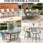 Patio Swivel Bar Stools, Outdoor Bar Height Swivel Chairs Set of 2 - Image 7