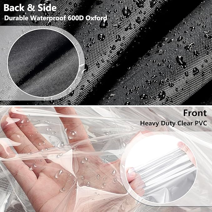 Waterproof Shelf Cover,Outdoor 600D Heavy Duty Dustproof Storage Shelves Cover,36''x18''x72'' Shelf Covers for Wire Shelving with Zippers,Storage Rack Covers with Clear Front