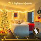 String Lights, 168FT 600 LED Warm White with Remote and 8 Modes