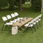 Nazhura 350 Weight Limit Heavy Duty Plastic Folding Chair with Reinfoced Steel Frame for Indoor and Outdoor, Wedding, Party, Restaurant, Meeting Room, Patio and Garden (White, 4 Pack)