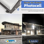 hykolity 120W LED Wall Pack Light with Dusk-to-Dawn Sensor,16200lm 5000K Daylight Commercial Security Lighting,750W MH Equivalent, 100-277V, Waterproof LED Outdoor Wall Mount Light for Warehouses