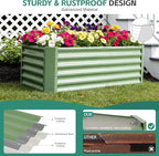 Galvanized Raised Garden Bed - 4x2x1.4ft (2Packs) Metal Garden Planter Box Outdoor | Steel Raised Bed Kit with Bracing Rods, Gloves for Gardening Vegetables Fruits and Flowers