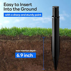 8 Pack Reinforced Ground Stakes, 0.83" x 8.27" Solar Lights Spikes, ABS Plastic Replacement Nails for Solar Pathway Lights Spot Lights Torch Lights Garden Lights