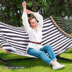 SUNCREAT Hammocks for Outside Hanging Tree Hammock for Outdoor, Large Replacement Hammock for Stand, Black Stripes
