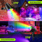 ZZXX 20W RGB Outdoor Spotlight Halloween 120V Color Changing Landscape Lights Waterproof LED Multicoloured Spotlights, Dimmable, Timer, Memory Function with US 3-Plug in (2 Pack)
