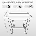 Adirondack Square Side Table,one-Tier Outdoor end Table, Patio Side Table for Pool,Porch,Backyard,Relaxing Companion (Grey)