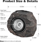 Solar Rock Lights Outdoor Garden Waterproof - Super Bright LED Solar Spotlights, Solar Powered Landscape Path Decorative Garden Stone Lights for Pathway, Walkway, Yard, Patio (2 Pack)