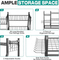 Storage Rack, 5-Shelf Alloy Steel Yard Tool Rack with Lockable Wheels