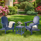 LZRS Adirondack Square Outdoor Side Table for Patio, Pool Composite Patio Table,HDPE End Tables for Backyard,Pool, Indoor Companion, Easy Maintenance & Weather Resistant(Navy Blue)