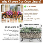 Riare 2 Pack 48 Inch Rectangle Coconut Liners for Planters, Natural Coconut Fiber Planter Liners, Window Box Liner Trough Coco Liner for Outdoor Flower, Garden Wall, Deck & Fence Planter Boxes