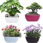 Vencer 10.8 Inch Plastic Square Self Watering Planter,Water Indicator,Modern Decorative Planter Pot for All House Plants Flowers,Herbs,Vegetables,Tropical,White,VF-049