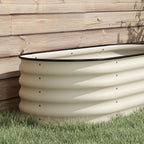 Outsunny 6.5' x 2' x 1.4' Galvanized Raised Garden Bed Kit, Outdoor Metal Elevated Planter Box with Safety Edging, Easy DIY Stock Tank for Growing Flowers, Herbs & Vegetables, Cream