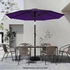 AreShark 9 FT Patio Umbrella for Outdoor, Outdoor Table Umbrella with Push Button Tilt and Crank, Outdoor Patio Umbrellas with 8 Sturdy Ribs for Market, Garden, Pool (Dark Purple)