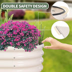 1MORE Galvanized Raised Garden Bed- Planter Garden Boxes Outdoor, Raised Beds for Gardening, 4x2x1ft Metal Garden Bed Kit for Vegetables Flower, Planter Raised Beds with Protective Tape & Tools.White