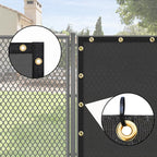 UPGRADE Privacy Screen 3' x 10' Fence Commercial Shade Cover with Brass Grommets Heavy Duty Perfect for Outdoor Back Yard, Grey, Customizable