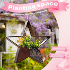 Metal Plant Hangers Indoor and Outdoor for Mom Women Her Wife Garden Lovers Birthday - Star Shape Hanging Planters for Window Wall Living Room Office Decor(Rustic)