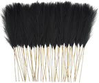 Artificial Pampas Grass Plumes, 50 Stems, 21.6 Inch, Black Faux Decor