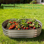 Galvanized Raised Garden Bed for Outdoor: 4x2x1ft Durable Metal Vegetable Plant Container Kit - Oval Planter Box for Gardening Flower Trough