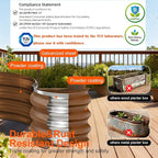 Raised Garden Bed Outdoor 2 Sets Oval Large Coating Metal Planter Box with No Heavy Metal for Vegetables, Flowers, Herbs