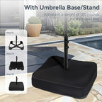 PHI VILLA 15ft Large Patio Umbrellas with Base Included, Outdoor Double-Sided Rectangle Market Umbrella with Stand, Outside Umbrellas for Poolside Lawn Backyard, Ivory