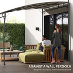 Outsunny 10' x 10' Outdoor Pergola Gazebo with UV-Resistant Canopy and Metal Frame, Sun Shade Shelter for Porch, Patio, Deck, Backyard, Cream White