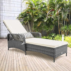 Tangkula Wicker Chaise Lounge Outdoor, Patio Rattan Reclining Chaise - Image 2