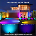 LemonBest Landscape Lighting - 6W RGB Color Changing Halloween Landscape Lights 120V Christmas Outdoor LED Spotlight with Remote Control Waterproof Spot Lights for Yard Garden Patio Driveway (1 Pack)
