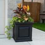 Mayne Nantucket 20-Inch Square Planter – Self-Watering, Weather-Resistant Planter for Flowers – Durable Outdoor Design for Patio, Porch, or Entryway