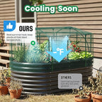 Quictent Galvanized Raised Garden Bed Kit with Self Watering System and Mesh Cover, Large Oval Metal Outdoor Planter Garden Boxes for Vegetables Herbs Flowers, 6x3x2Ft