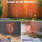 Garden Outdoor Lights, 2 Pack 120 LED Solar Garden Lights Fairy Lights Outdoor Waterproof Decorative Solar Firework Lights for Yard, Patio, Pathway, Flowerbed Party Wedding Decor, Orange