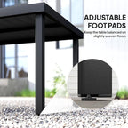 Outsunny 75" x 35" Outdoor Dining Table for 8 People, Rectangular Aluminum Frame Garden Table with All-Weather Faux Wood Top for Garden, Lawn, Patio, Black