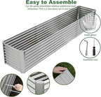 12x2x2ft Raised Garden Beds Outdoor Kit, Galvanized Planter Garden Boxes Outdoor, Metal Raised Garden Beds for Vegetables,Fruits,Herb,Flower,Silver