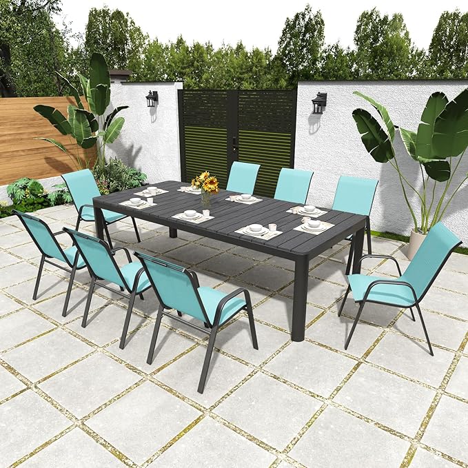 Patio Chairs Set of 4, Stackable Outdoor Dining