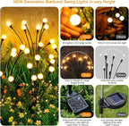 ASMAD Solar Lights Outdoor(2 Pack-16 LEDs), Solar Garden Lights, Outdoor Decorations, Firefly Light for Patio Decor, Big Bulb, Unique Gifts for Women, Gifts for Grandma